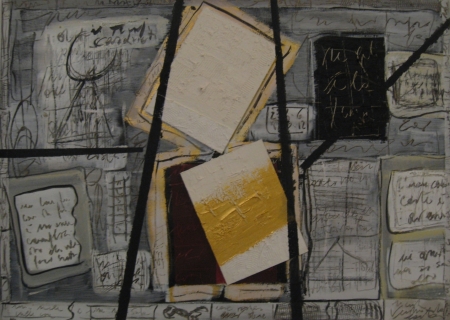 Biagio Cepollaro,Processo-1, tecnica mista su tela, cm 50 x 70, 2012